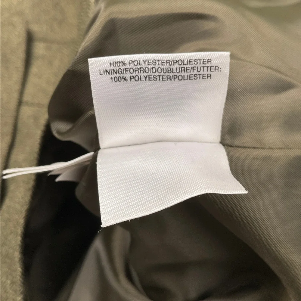Le Suit Skirt Set Women 14 Olive Green Herringbone‎ Minimalist Career Structured